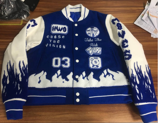 BLUE NDO VARSITY JACKET