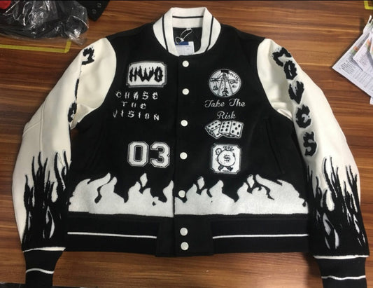 BLACK NDO VARSITY JACKET